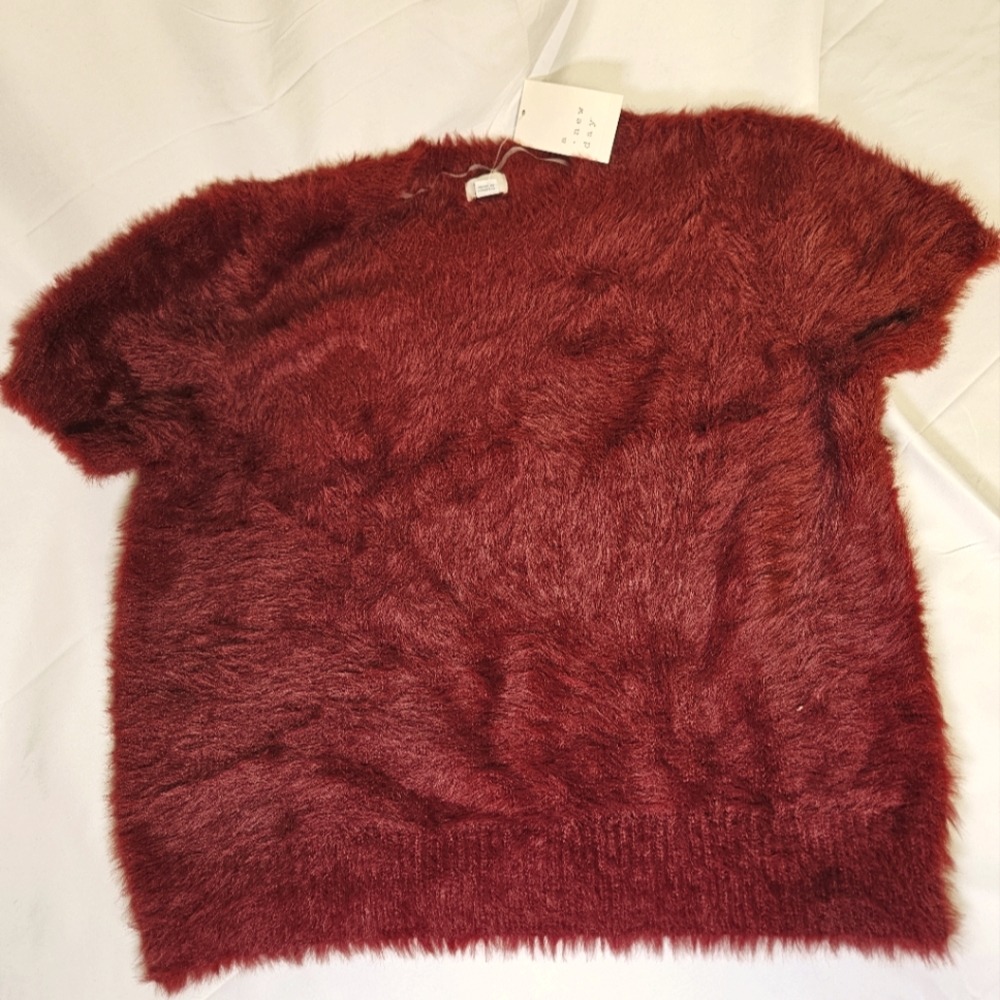 A New Day  Cozy Burgundy Fuzzy Sweater Size‎ XL